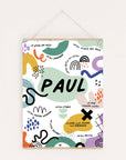 Personalisierbares Affirmationsposter für Kinder mit positiven Glaubenssätzen, kindgerechten Illustrationen und klarer Schrift, ideal für Kinderzimmer und als Geschenk.