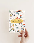 Postkarte Happy Birthday - Baustelle