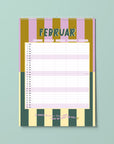Familienkalender 2027 - STRIPES - Din A3 mit 5 Spalten