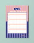 Familienkalender 2027 - STRIPES - Din A3 mit 5 Spalten