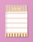 Familienkalender 2027 - STRIPES - Din A3 mit 6 Spalten