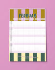 Familienkalender 2027 - STRIPES - Din A3 mit 6 Spalten