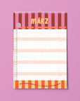 Familienkalender 2027 - STRIPES - Din A3 mit 6 Spalten