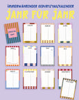 Immerwährender Geburtstagskalender - Stripes & Smileys