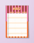 Wandkalender 2027 - STRIPES - Din A4 mit 3 Spalten