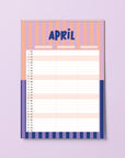Wandkalender 2027 - STRIPES - Din A4 mit 3 Spalten