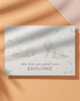 Postkarte Alles Liebe zur Geburt Zwillinge - Natural Edition