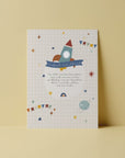 Postkarte Einschulung - Rakete