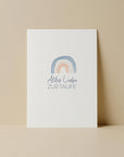 Postkarte Alles Liebe zur Taufe - hellblau
