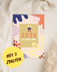 Wandkalender 2026 - Pastellbunt - Din A4 mit 3 Spalten