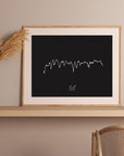 Poster ♡ Skyline des Herzens ♡ Das Geschenk zur Geburt in weiß oder schwarz