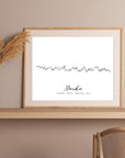 Poster ♡ Skyline des Herzens ♡ Das Geschenk zur Geburt in weiß oder schwarz