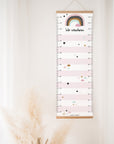 Geschwistermesslatte / Zwillingsmesslatte Rainbow - rosa