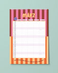 Familienkalender 2027 - STRIPES - Din A3 mit 5 Spalten