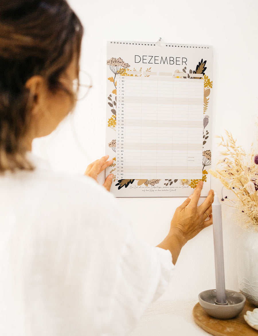 Familienkalender Flowers 2024 - Din A3 mit 5 Spalten