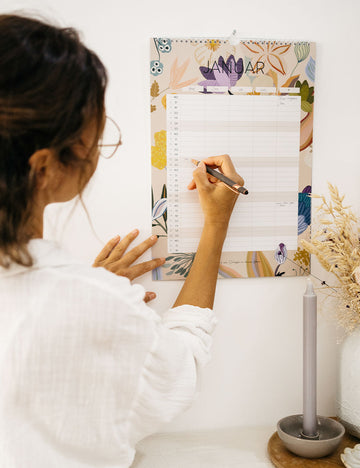 Familienkalender FLOWERS 2024 - Din A3 mit 5 Spalten