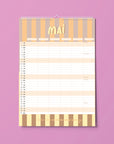 Familienkalender 2027 - STRIPES - Din A3 mit 6 Spalten