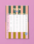 Familienkalender 2027 - STRIPES - Din A3 mit 6 Spalten