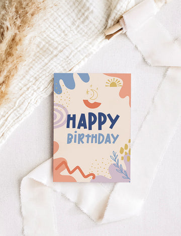 Happy Birthday - Pastellbunt