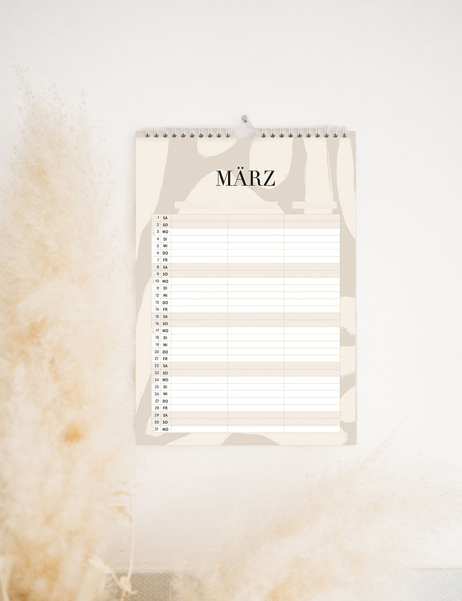 Wandkalender Boho Ibiza - Din A4 mit 3 Spalten