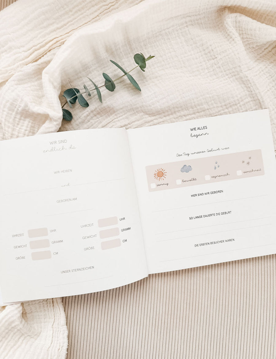 Zwillingsalbum Baby - Unser erstes Jahr - Wir sind da