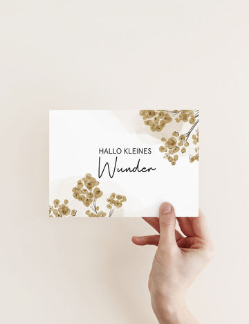 Postkarte Hallo kleines Wunder - floral Edition