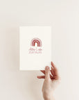 Postkarte Alles Liebe zur Taufe - Rosa