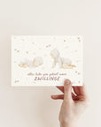 Postkarte Alles Liebe zur Geburt Zwillinge - Natural Edition